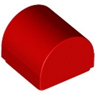 Lego kostka (kostička) 1x1x2/3 zakulacená nahoře, hladká, červená (6278441)
